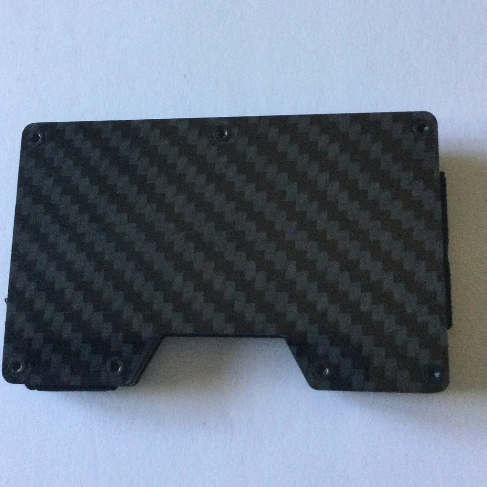KENNETH COLE REACTION HARDSIDE METAL CARD CASE WALLET WITH MONEY CLIP BLACK/GRAY